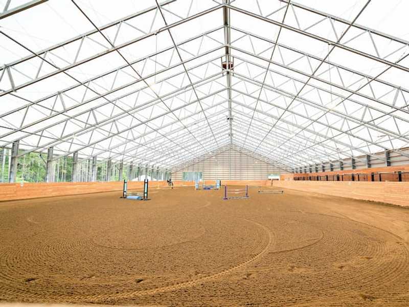 An open desinged riding arena.
