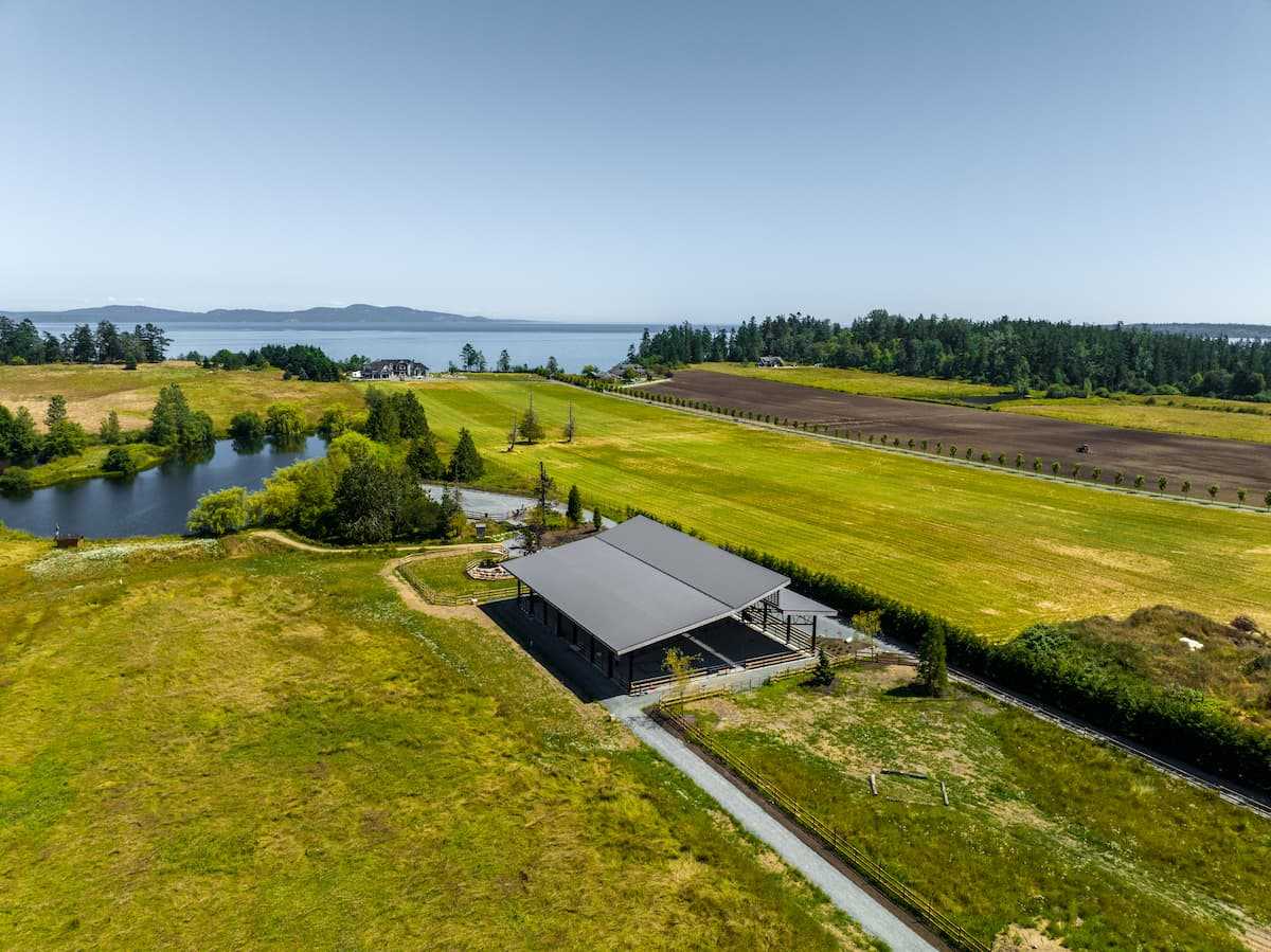 Custom riding arena in Saanichton, British Columbia.