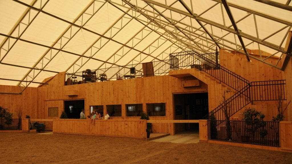 Fabric roof riding arena in Bolton, ON.