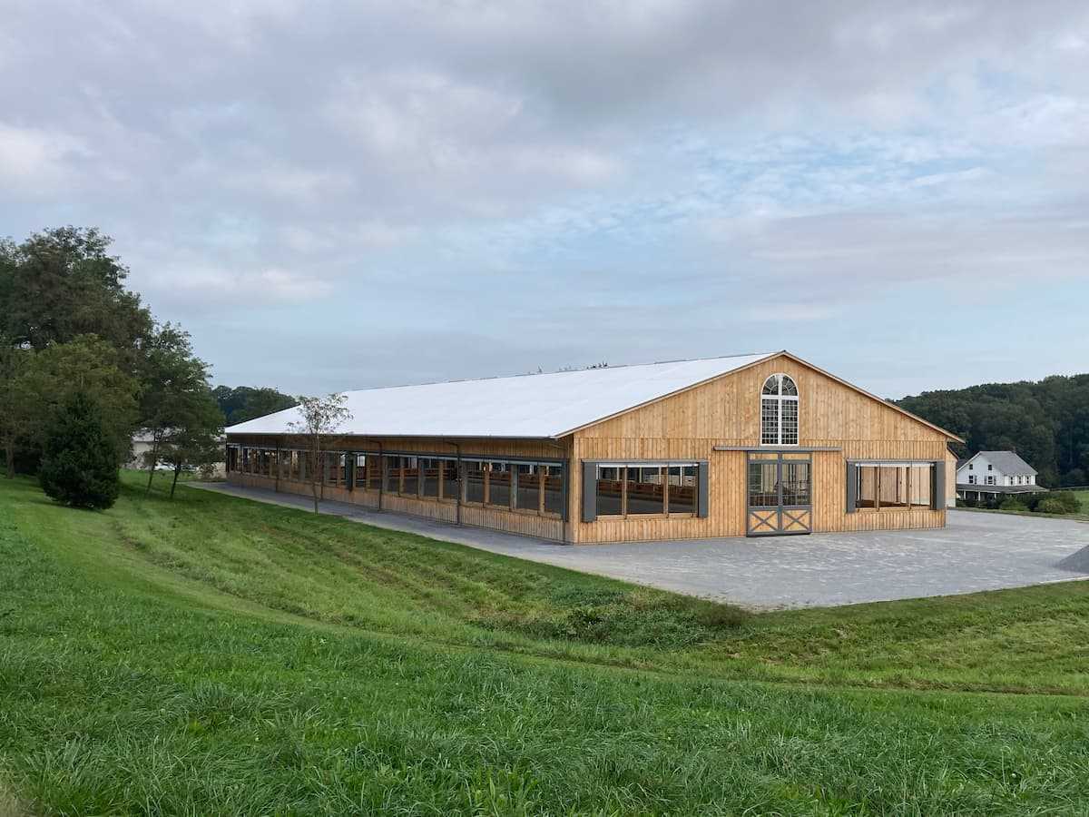 Exterior of a 80’ x 222’ Riding Arena