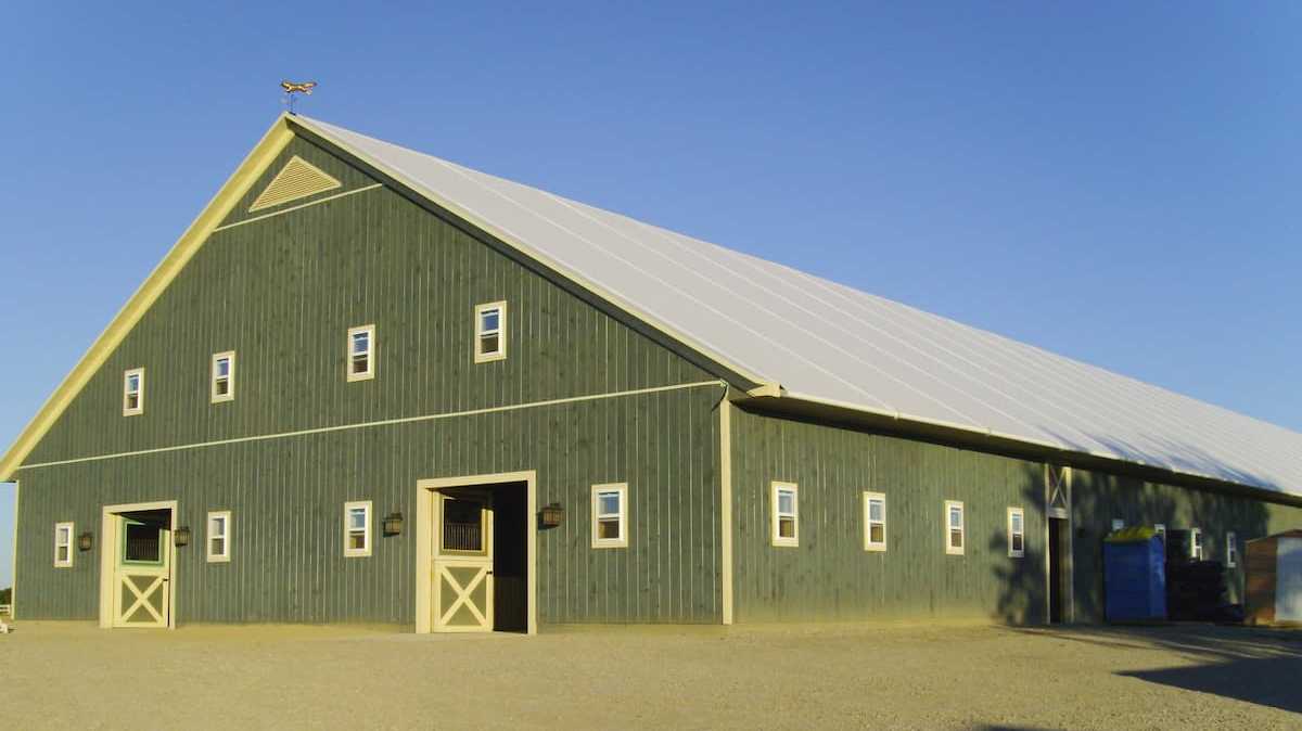 Fabric roof riding arena in Bolton, ON.