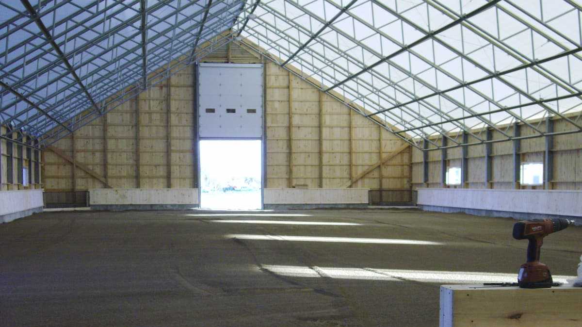Fabric roof riding arena in Bolton, ON.