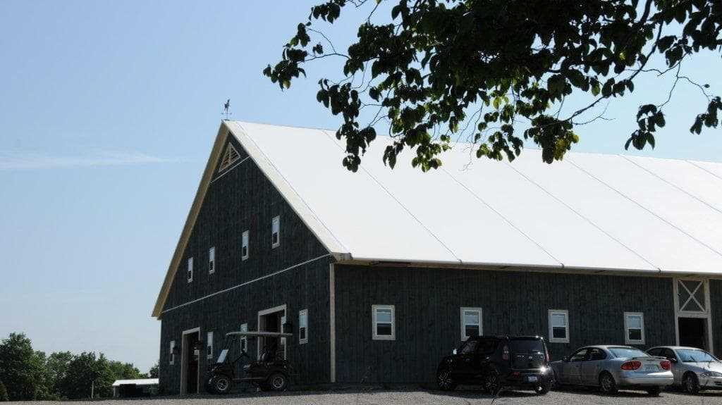 Fabric roof riding arena in Bolton, ON.